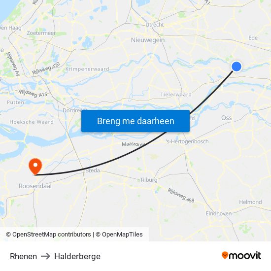 Rhenen to Halderberge map