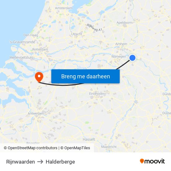Rijnwaarden to Halderberge map