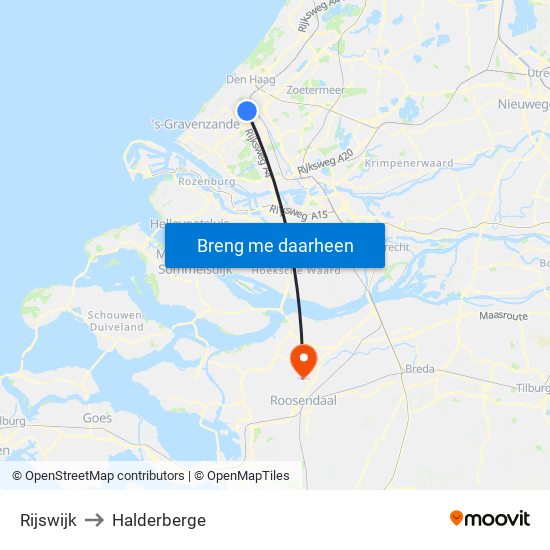 Rijswijk to Halderberge map