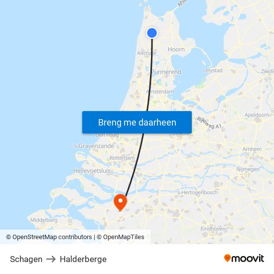 Schagen to Halderberge map
