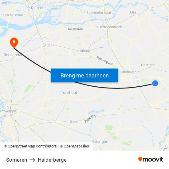 Someren to Halderberge map