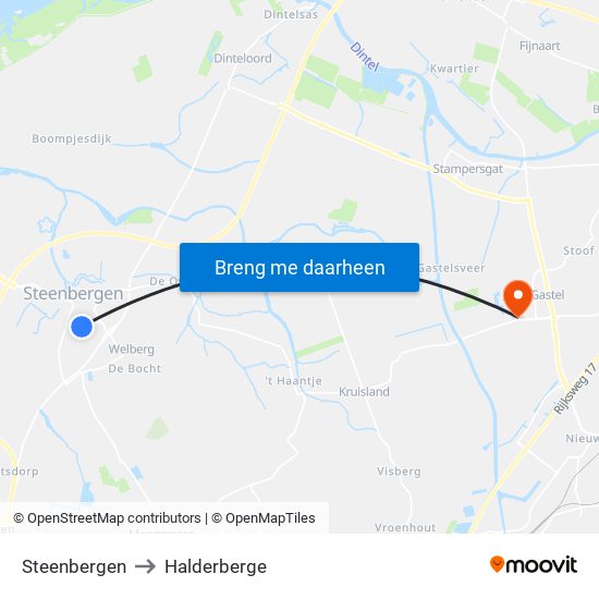 Steenbergen to Halderberge map
