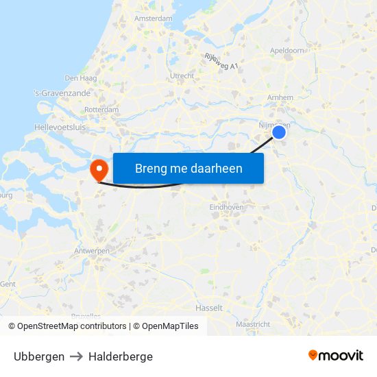 Ubbergen to Halderberge map