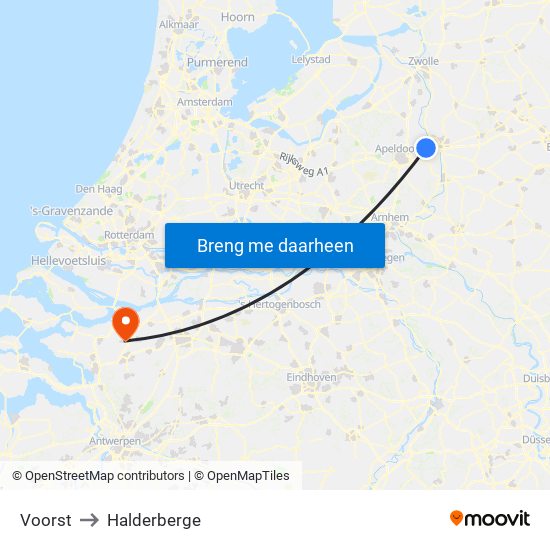 Voorst to Halderberge map