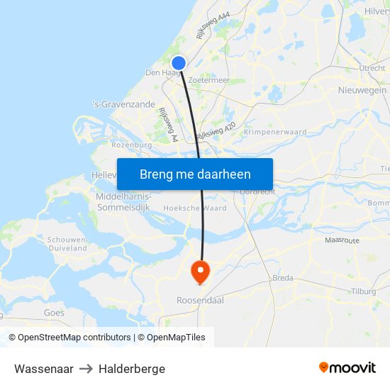 Wassenaar to Halderberge map