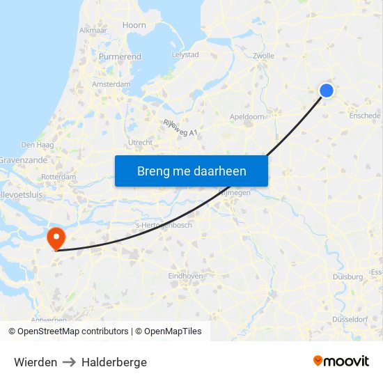 Wierden to Halderberge map