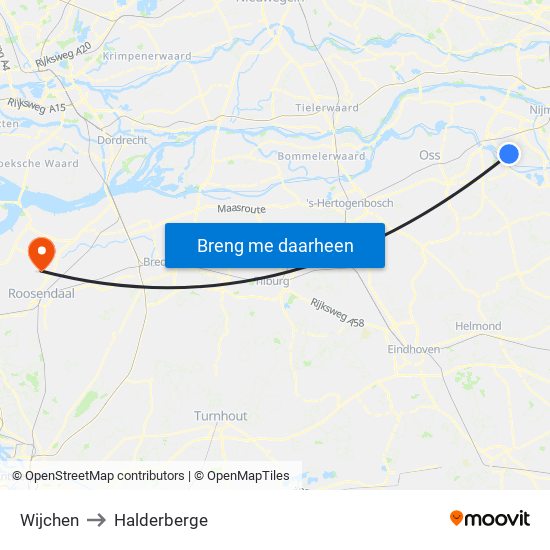 Wijchen to Halderberge map