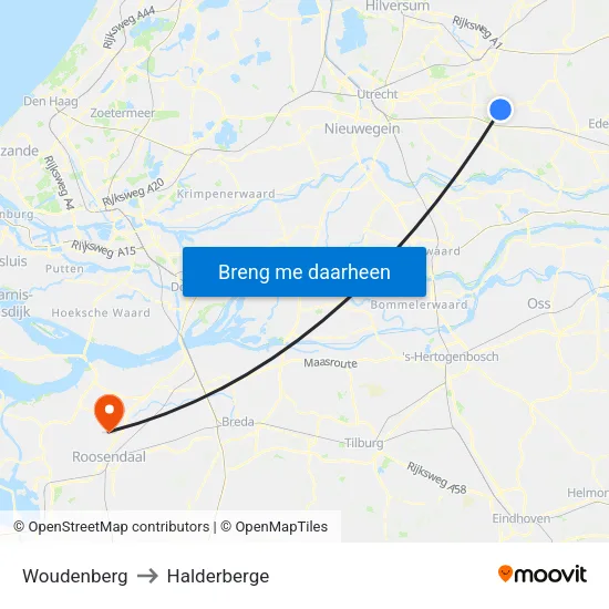 Woudenberg to Halderberge map