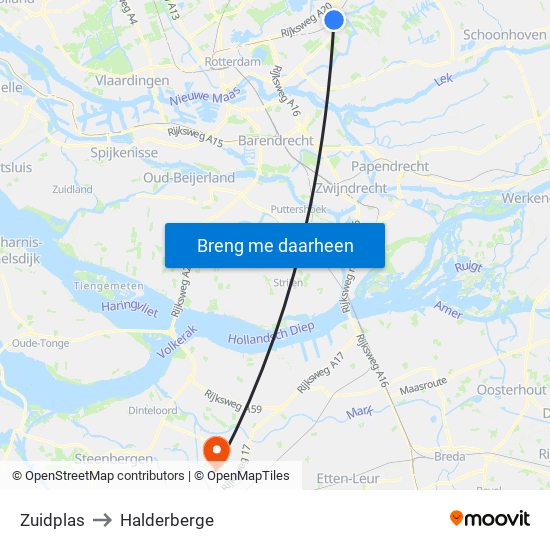 Zuidplas to Halderberge map