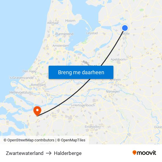 Zwartewaterland to Halderberge map