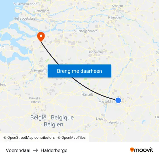 Voerendaal to Halderberge map