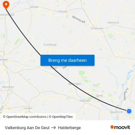 Valkenburg Aan De Geul to Halderberge map