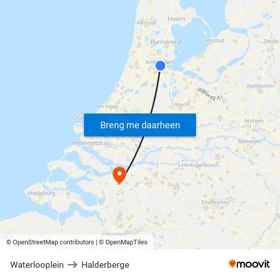 Waterlooplein to Halderberge map