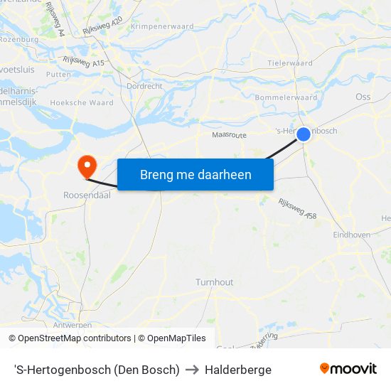 'S-Hertogenbosch (Den Bosch) to Halderberge map