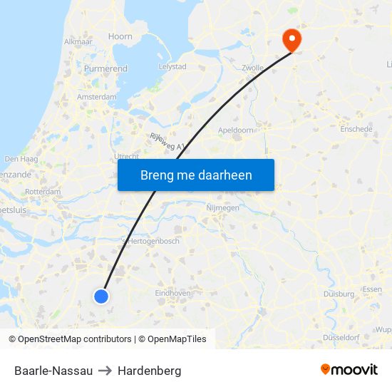 Baarle-Nassau to Hardenberg map