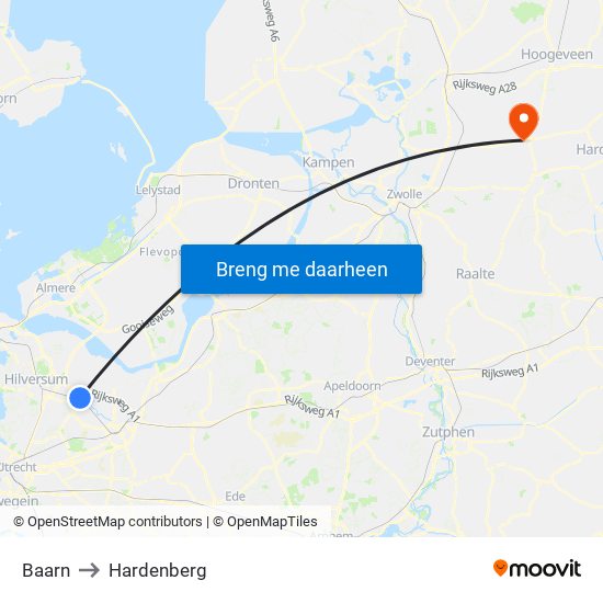 Baarn to Hardenberg map