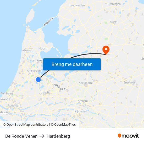 De Ronde Venen to Hardenberg map