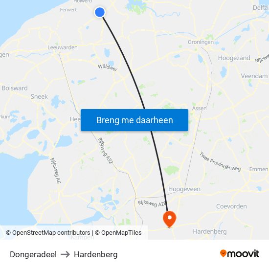 Dongeradeel to Hardenberg map