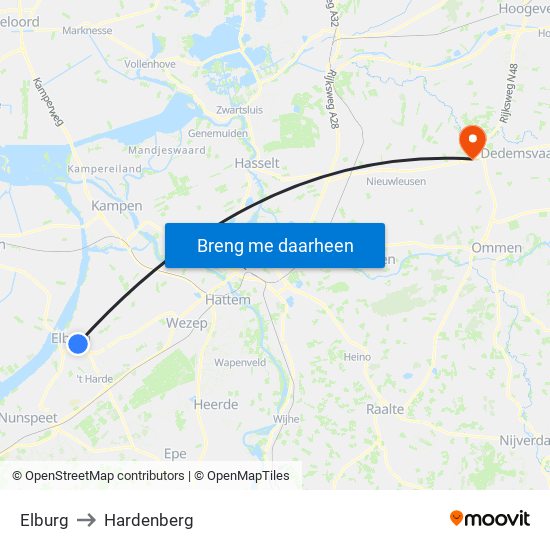 Elburg to Hardenberg map