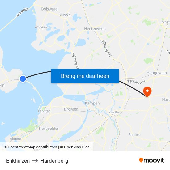 Enkhuizen to Hardenberg map
