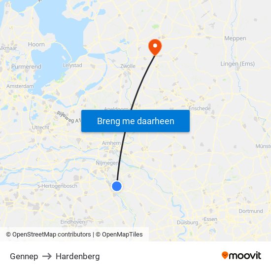 Gennep to Hardenberg map