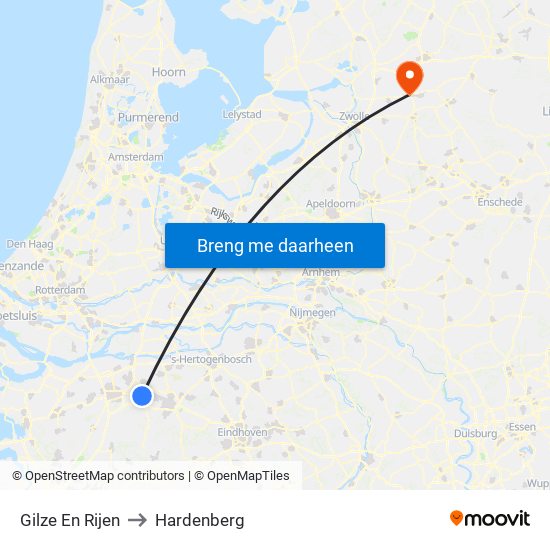 Gilze En Rijen to Hardenberg map