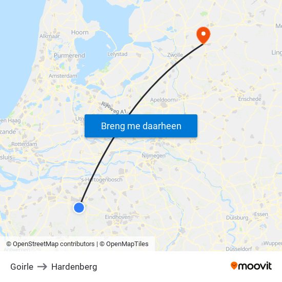 Goirle to Hardenberg map