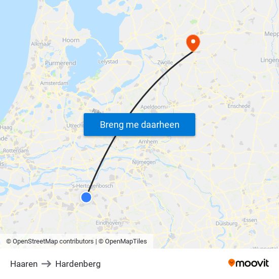 Haaren to Hardenberg map