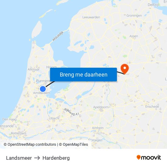 Landsmeer to Hardenberg map