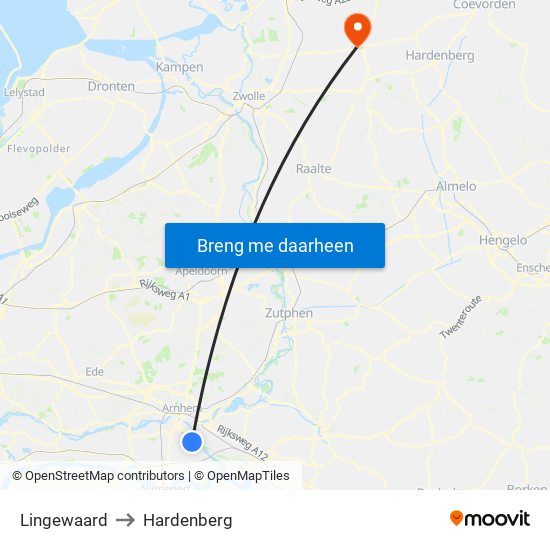 Lingewaard to Hardenberg map