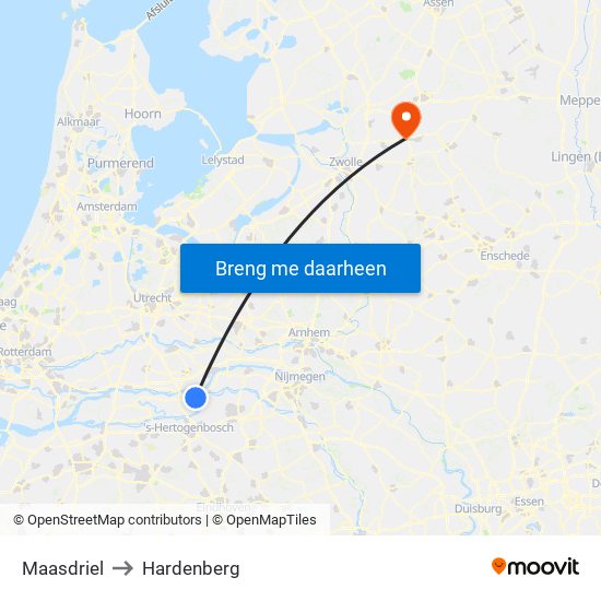 Maasdriel to Hardenberg map
