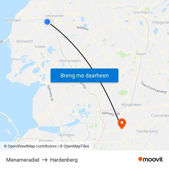 Menameradiel to Hardenberg map