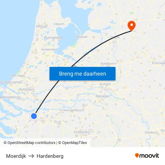 Moerdijk to Hardenberg map