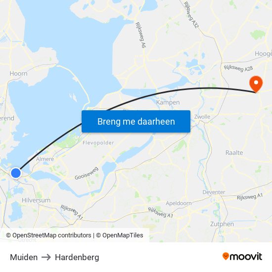 Muiden to Hardenberg map