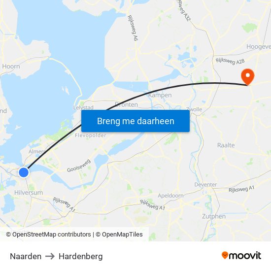 Naarden to Hardenberg map