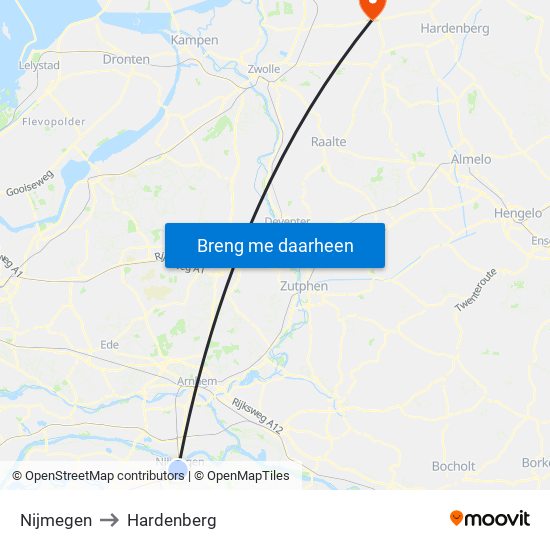 Nijmegen to Hardenberg map
