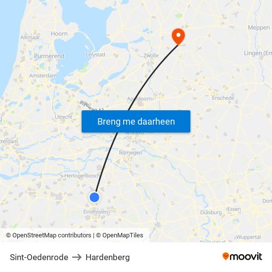 Sint-Oedenrode to Hardenberg map