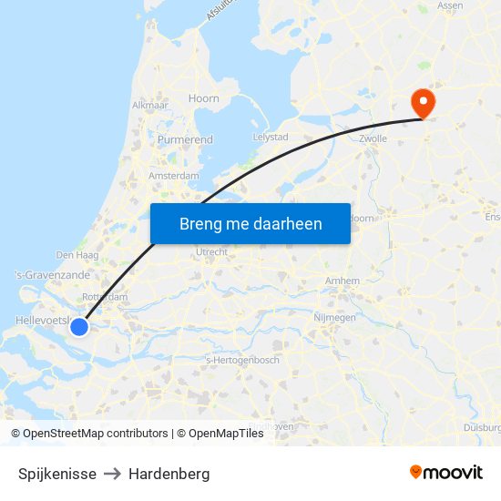 Spijkenisse to Hardenberg map