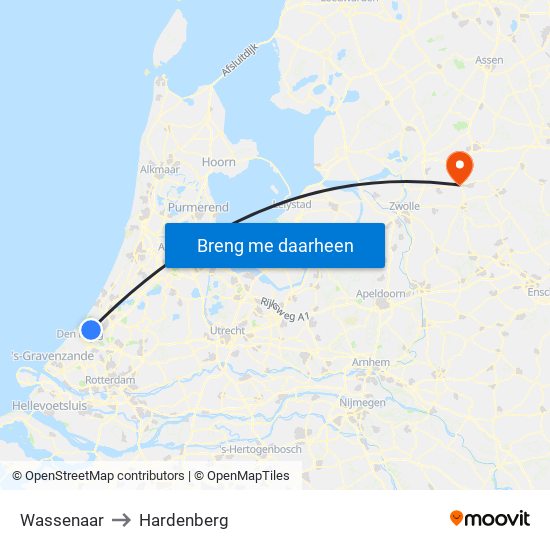 Wassenaar to Hardenberg map