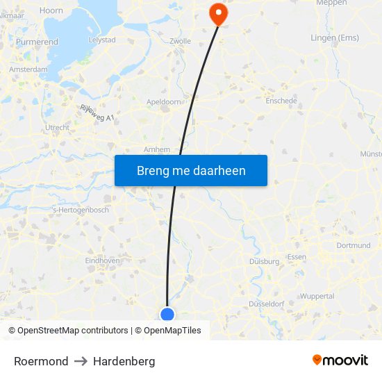 Roermond to Hardenberg map