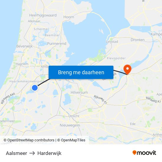Aalsmeer to Harderwijk map