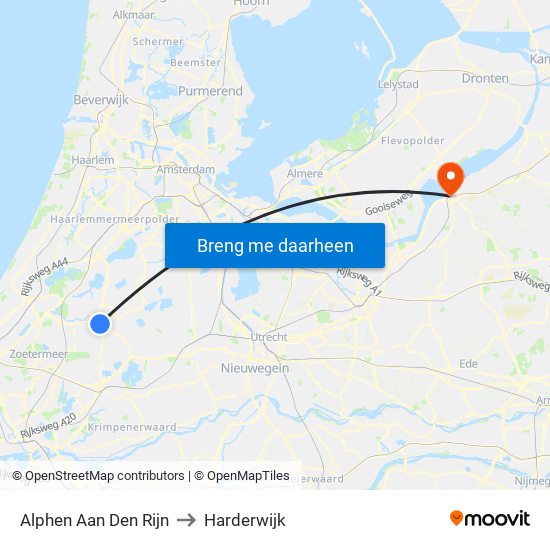 Alphen Aan Den Rijn to Harderwijk map