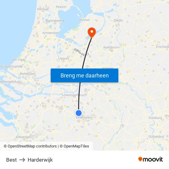 Best to Harderwijk map