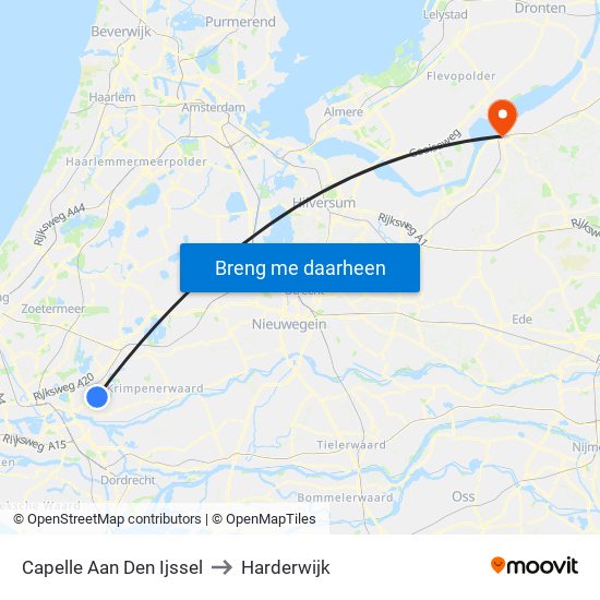 Capelle Aan Den Ijssel to Harderwijk map