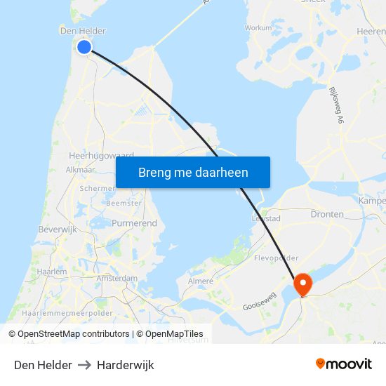 Den Helder to Harderwijk map