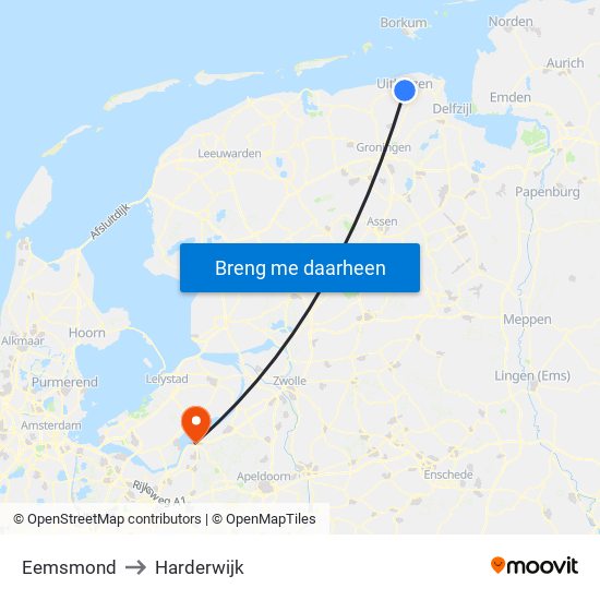 Eemsmond to Harderwijk map