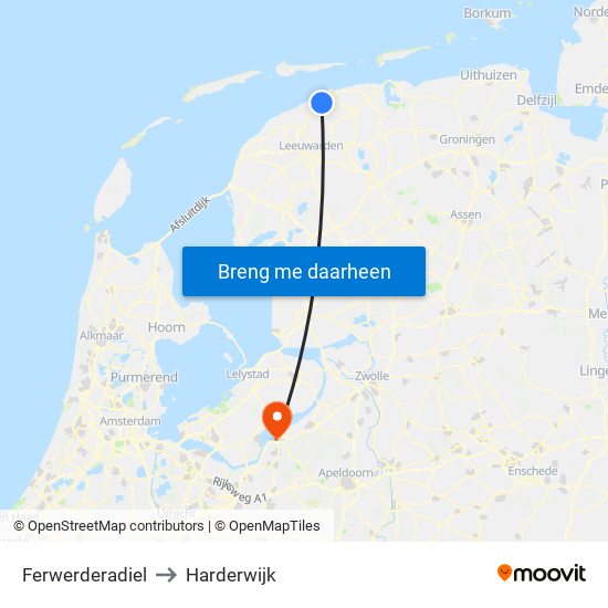 Ferwerderadiel to Harderwijk map