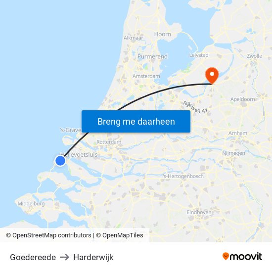 Goedereede to Harderwijk map