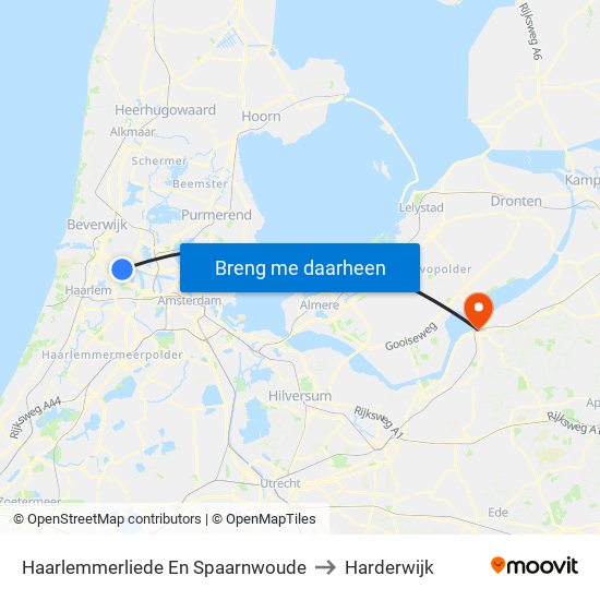 Haarlemmerliede En Spaarnwoude to Harderwijk map