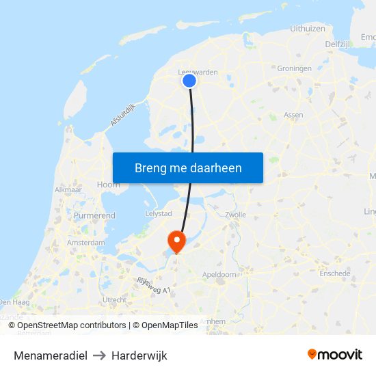 Menameradiel to Harderwijk map